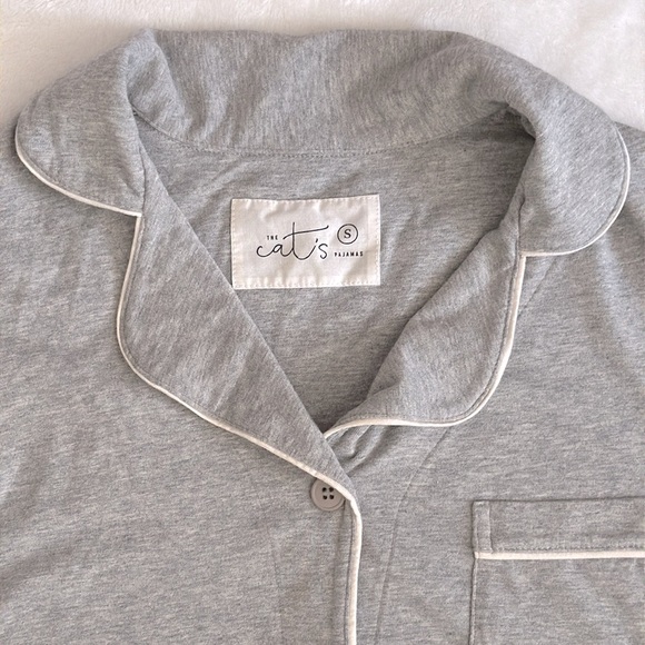 The Cat's Pajamas | Classic Pima Cotton Knit Capri Pajama PJ Set Grey (S 4-6) - Picture 5 of 16